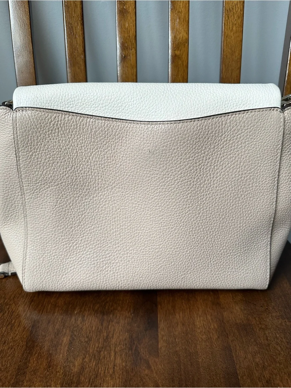 Kate Spade Leila Colorblock Pebbled Leather Flap Shoulder Bag Warm Beige Multi